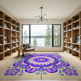 Purple Floral Mandala Area Rug