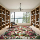 Whimsical Pink Mice Mushroom Forest Rug