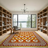 Ornate Yellow Arch Star Persian Rug