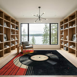Retro Vinyl Record Geometric Area Rug