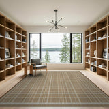 Tan Plaid Woven Area Rug