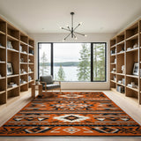 Bold Orange Southwestern Geometric Area Rug