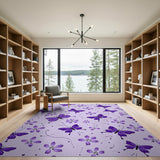 Purple Butterfly Blossom Area Rug