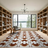 Brown Tan Interlocking Geometric Area Rug