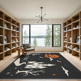 Washable Halloween Haunted House Area Rug