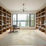 Wave Beige Abstract Wave Area Rug