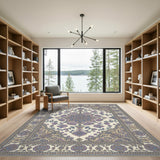 ODIKA Purple Persian Floral Area Rug