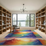 Rainbow Peaks Washable Area Rug