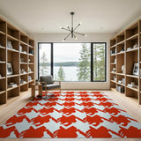 Red Bold Red Houndstooth Area Rug