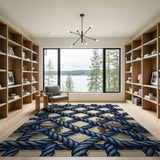 Navy Rope Net Coastal Dock Sailboat Rug