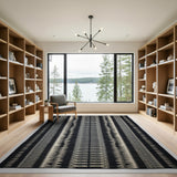 Black White Geometric Tribal Runner Rug
