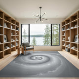 Grey Cosmic Spiral Area Rug