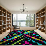 Vibrant Pixel Burst Multi-Color Area Rug