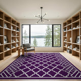 Purple Moroccan Lattice Geometric Rug