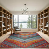 Vibrant Multi-Color Zigzag Geometric Area Rug