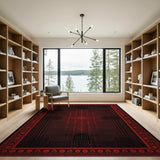 Traditional Persian Red Red Black Traditional Persian Area Rug