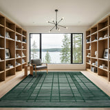 Geometric Modern Modern Green Grid Geometric Area Rug