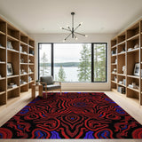 Red Abstract Area Vibrant Red Swirl Abstract Area Rug
