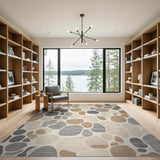 Beige and Neutral Neutral Pebble Abstract Area Rug