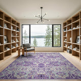Purple Medallion Traditional Persian Rug