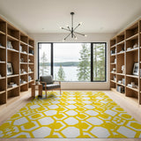 Yellow Hexagon Geometric Area Rug