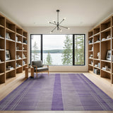 Purple Grey Striped Woven Area Rug