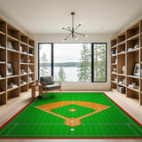 Baseball Diamond Green Grass Area Rug