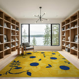 Vibrant Yellow Sunflower Yellow Area Rug