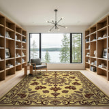 Beige and Neutral Ornate Beige Persian Floral Area Rug