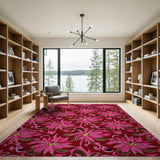 Vibrant Pink Floral Vintage Area Rug