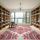 Exquisite Red Floral Medallion Persian Rug