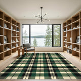 Green Plaid Farmhouse Area Rug