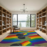 Rainbow Lightning Boots Area Rug