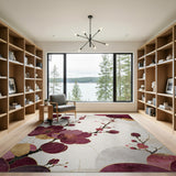 ODIKA Washable Oriental Plum Blossom Area Rug - Low Pile Non-Slip Floral Home Decor