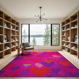 Playful Hearts Rainbows Area Rug