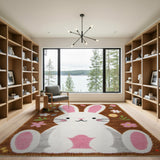 Adorable Cartoon Bunny Easter Area Rug