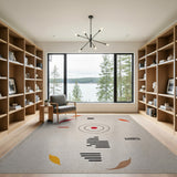 Abstract Orange Leaf Target Area Rug