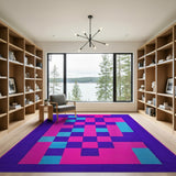 Multi-color and Patterns Geometric Modern Vibrant Geometric Multi-Color Block Area Rug