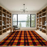 Buffalo Check Orange Black Plaid Area Rug