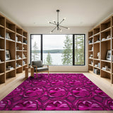 Pink Faceted Crystal Geometric Area Rug