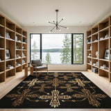 Brown and Tan Southwestern Tribal Cross Area Rug