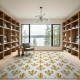 Gold Fleur-de-Lis Elegant Area Rug