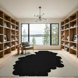 Abstract Black Cloud Area Rug