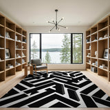 Bold Black White Geometric No. 13 Area Rug
