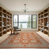 Terracotta Persian Medallion Area Rug