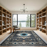 Evil Eye Grey Heritage Tribal Rug