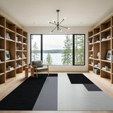 Geometric Grey Abstract Area Rug