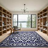 Navy Blue Intricate Persian Lattice Rug
