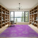 Purple Purple Starburst Geometric Area Rug