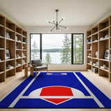Geometric Modern Multi-color and Patterns Baseball Diamond Field Area Rug